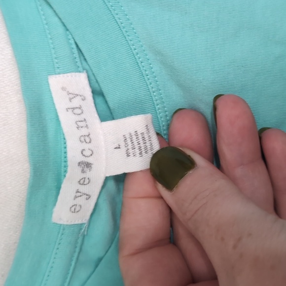 Eyecandy Turquoise Blue Crewneck Cropped Tank Size Large - Picture 2 of 5